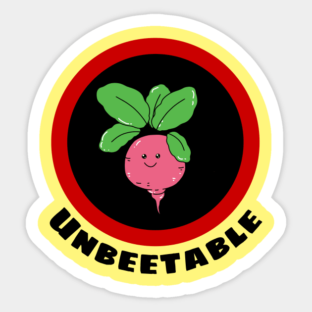 Unbeetable - Beetroot Pun Sticker by Allthingspunny